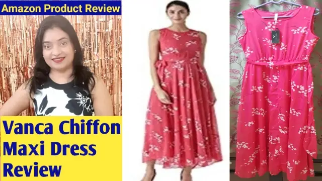 vanca chiffon maxi dress review, amazon maxi dress review, vanca dress online, amazon dress haul,